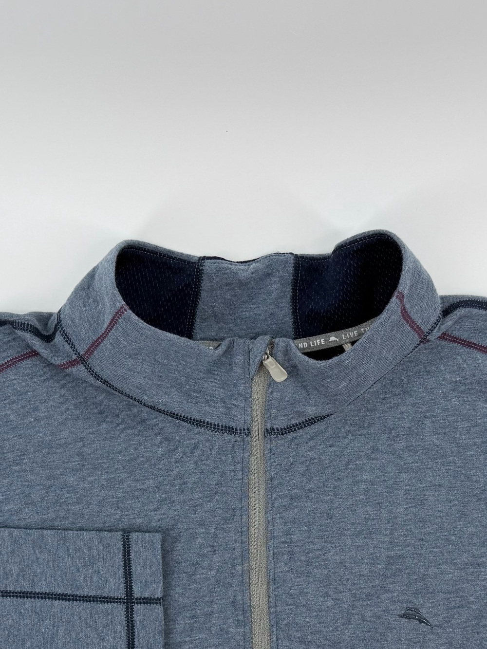 Tommy Bahama Men's Blue Quarter-Zip Pullover XXL/TTG